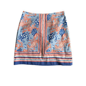 Talbots Petite Crab Print A-Line Skirt Size 6P